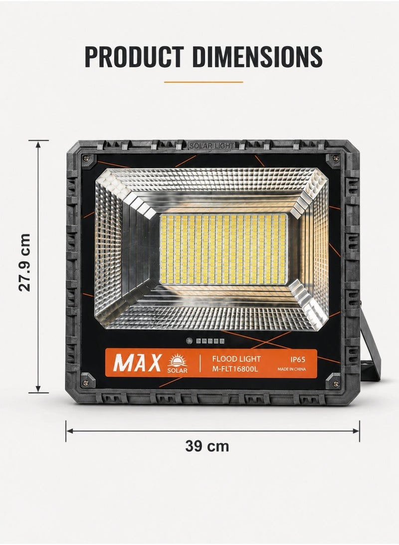 Max 800W Solar Led Flood Light With Ip65 Waterproof Protection, 18ah Lifepo4 Battery, 18w Solar Panel, 12-Hour Runtime, 90° Wide Beam, Remote Control And Dusk-To-Dawn Sensor - Image 4