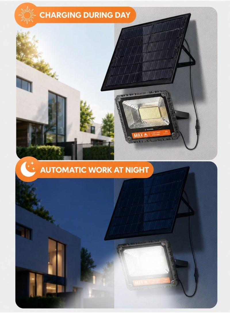 Max 800W Solar Led Flood Light With Ip65 Waterproof Protection, 18ah Lifepo4 Battery, 18w Solar Panel, 12-Hour Runtime, 90° Wide Beam, Remote Control And Dusk-To-Dawn Sensor - Image 3