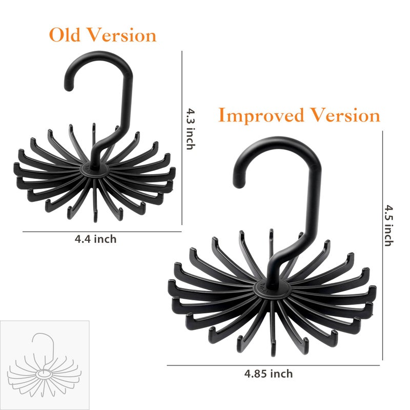 IPOW 2 Pack Updated Twirl Tie Rack Belt Hanger Holder Hook for Closet Organizer Storage - Image 3
