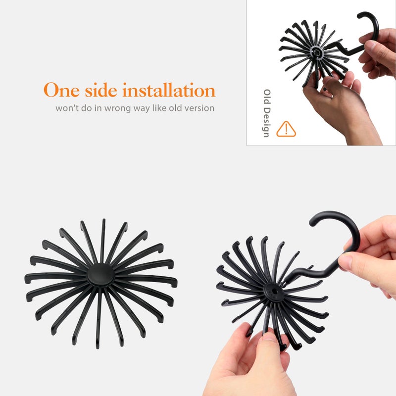 IPOW 2 Pack Updated Twirl Tie Rack Belt Hanger Holder Hook for Closet Organizer Storage - Image 5