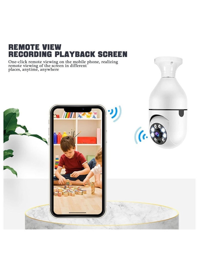 JAJEEK WiFi Panorama Camera & Wireless Outdoor CCTV Monitor – 1080P 2MP WiFi Smart Camera with Night Vision, Motion Detection, 2-Way Talk, Easy Installation, APP Remote Monitor, Smart Home Security Light Bulb Camera - Image 5
