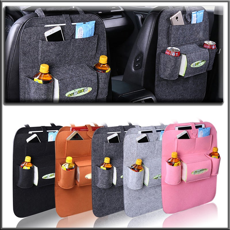 Auto Car Backseat Organizer Car-Styling Holder Felt Covers Versatile Multi-Pocket Seat Wool Felt Storage Container Hanging Box Multifunction Vehicle Accessories Bag - Image 4