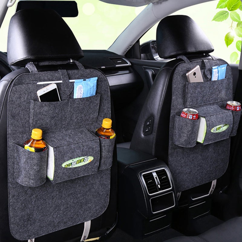 Auto Car Backseat Organizer Car-Styling Holder Felt Covers Versatile Multi-Pocket Seat Wool Felt Storage Container Hanging Box Multifunction Vehicle Accessories Bag - Image 1