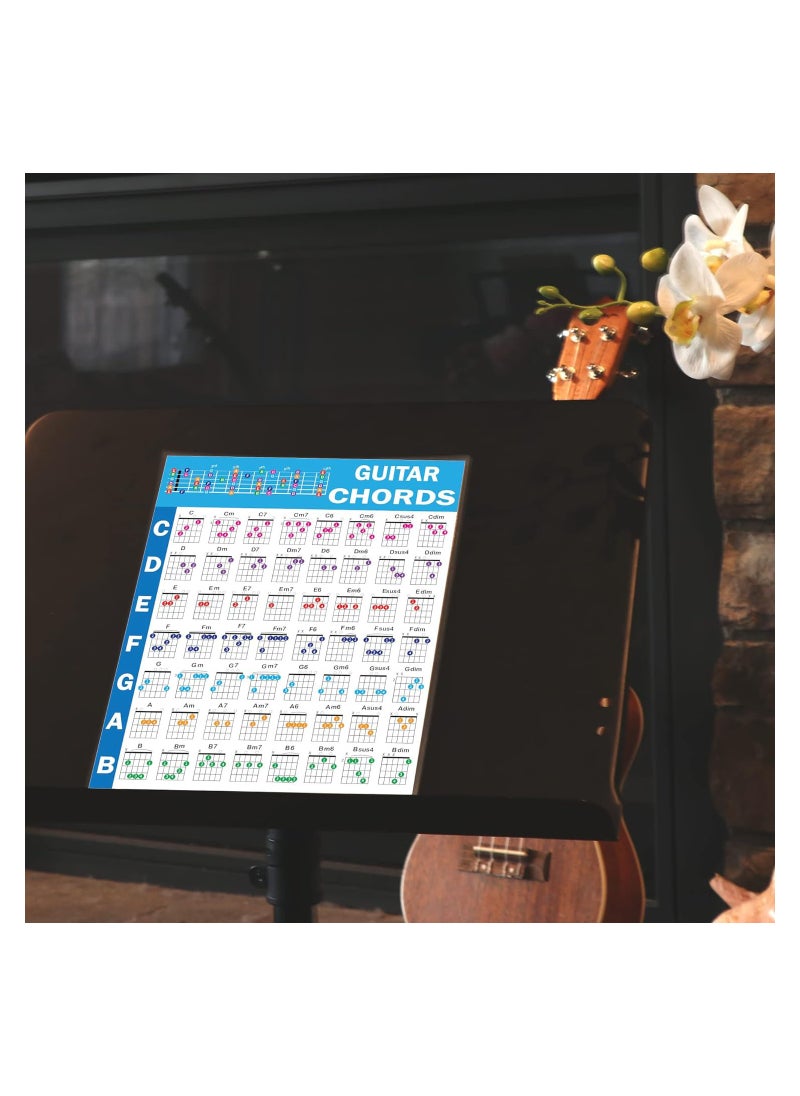 Generic - Guitar Chord Poster, The Circle of Fifths Poster for Guitar and Piano, Reference Guide for Beginner to Learn Harmony and Music Theory, Guitar Chord Posters, 2Pcs Guitar Wall Chart  A4 8.5x11 - Image 1