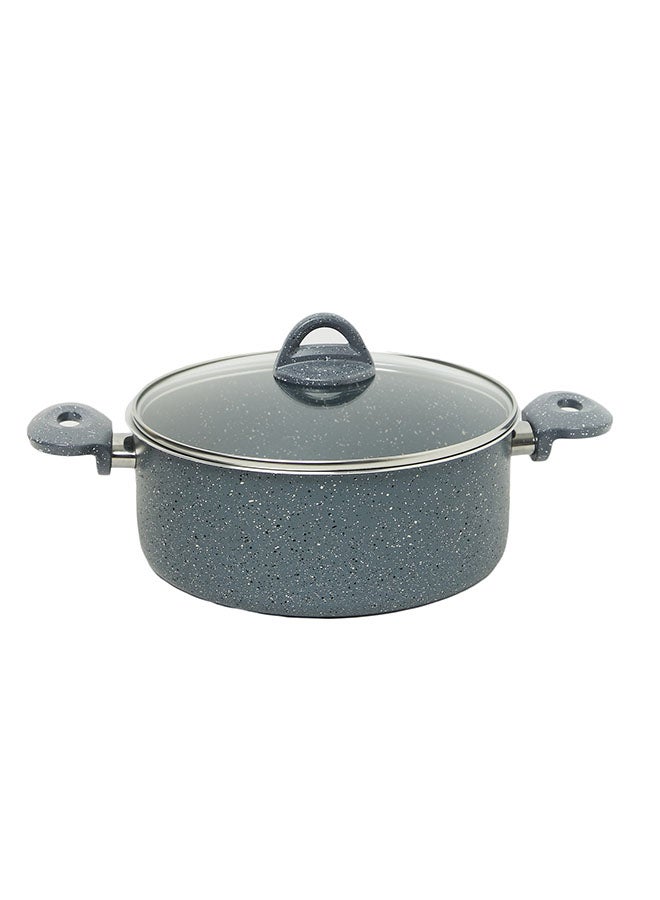 La Casa 6 Pieces Turkish Granite Cookware Set with Pyrex Lid - Grey - Image 5