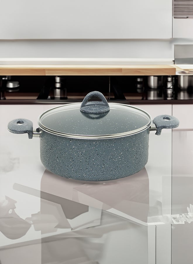 La Casa 6 Pieces Turkish Granite Cookware Set with Pyrex Lid - Grey - Image 3