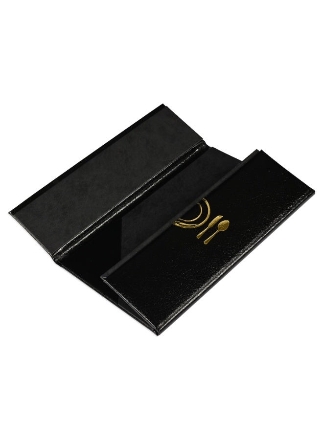 FIS Bill Folder, German Bonded Leather Materials, 2 Fold Magnetic Closure, 1 Side Padded, 1 Side Corner Pocket, Size 15.5x24.5cm, Pack in Gift Box, Black Color-FSCLBF2FBLBK - Image 5