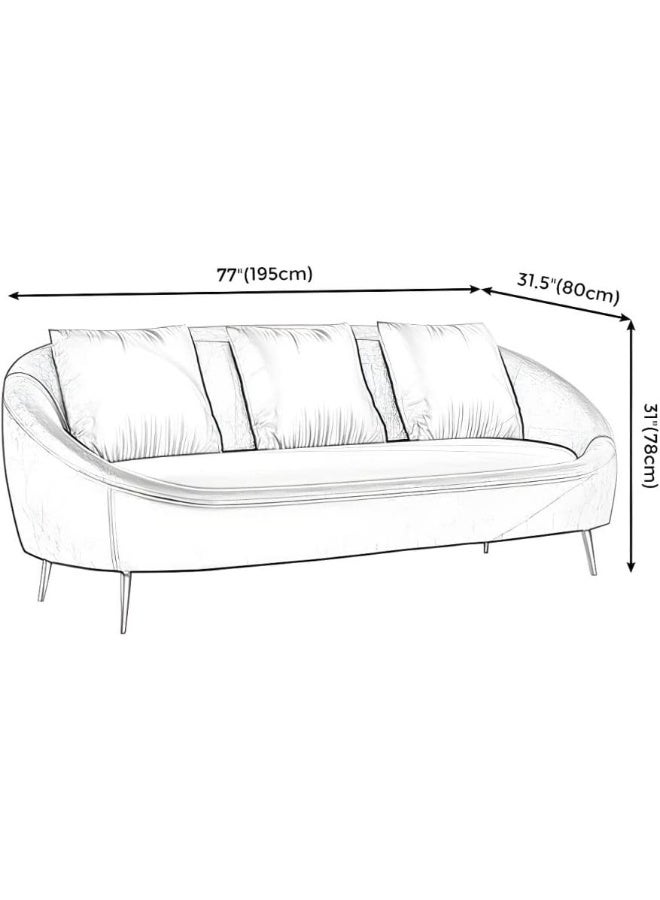 Ripple FURNITURE UAE Homes Fabric Tuxedo Arm Loveseat, 3-Seater Settee, Taupe (Grey/Orange) - Image 2