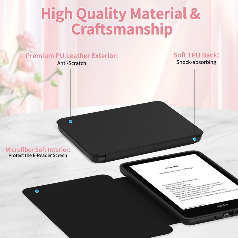 Sanyetral Protective Case with Magnetic TPU Back and Auto Wake/Sleep Function, Not for TCL Remarkable Nokia -Black - Image 2