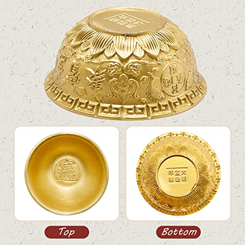 LIDSCURA Feng Shui Treasure Basin Wealth Prosperity Bowl, Mini Brass Cornucopia/Golden Offering Bowl Good Luck Table Centerpieces Home Office Decorations(Golden) - Image 5