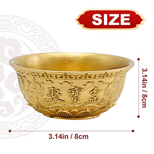 LIDSCURA Feng Shui Treasure Basin Wealth Prosperity Bowl, Mini Brass Cornucopia/Golden Offering Bowl Good Luck Table Centerpieces Home Office Decorations(Golden) - Image 2