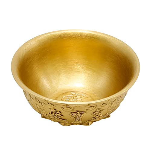 LIDSCURA Feng Shui Treasure Basin Wealth Prosperity Bowl, Mini Brass Cornucopia/Golden Offering Bowl Good Luck Table Centerpieces Home Office Decorations(Golden) - Image 1