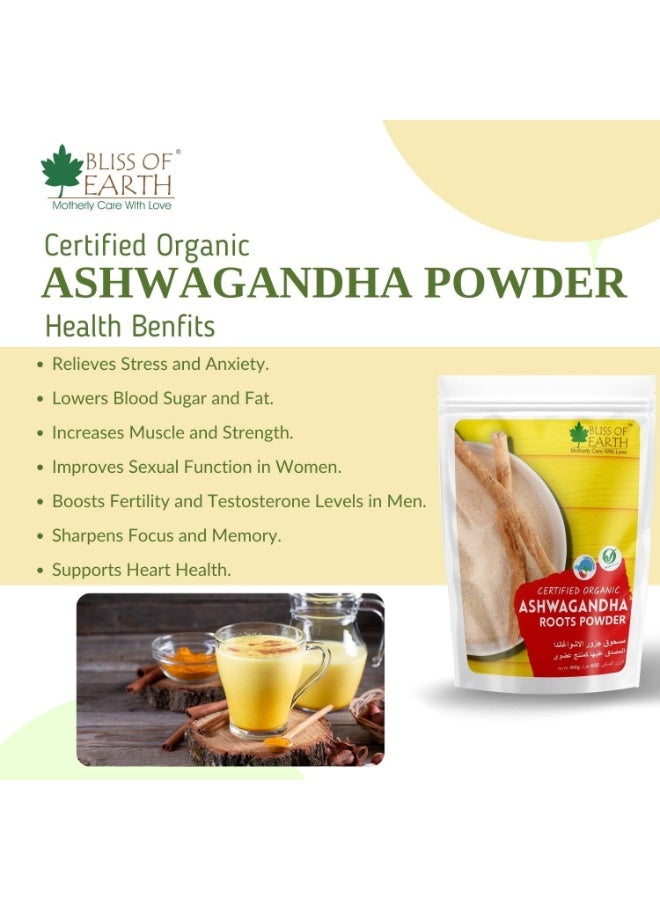 Bliss of Earth Ashwagandha Powder 100g | Premium Ayurvedic Root Herb | Withania Somnifera Herbal Supplement | Vegan Adaptogen Powder | Smoothie Tea Wellness Mix - Image 3