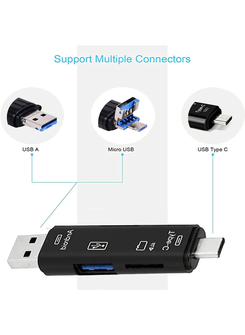 واي آند دي 5-in-1 SD TF Card Reader, 3.1Type-c, Android Interface, Card, and USB 2.0 Reader Adapter for Laptop, Phone, Computers, Camera, Type-C Devices  - Image 4