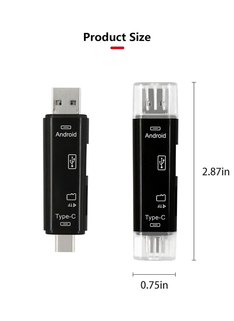 واي آند دي - 5-in-1 SD TF Card Reader, 3.1Type-c, Android Interface, Card, and USB 2.0 Reader Adapter for Laptop, Phone, Computers, Camera, Type-C Devices - Image 1