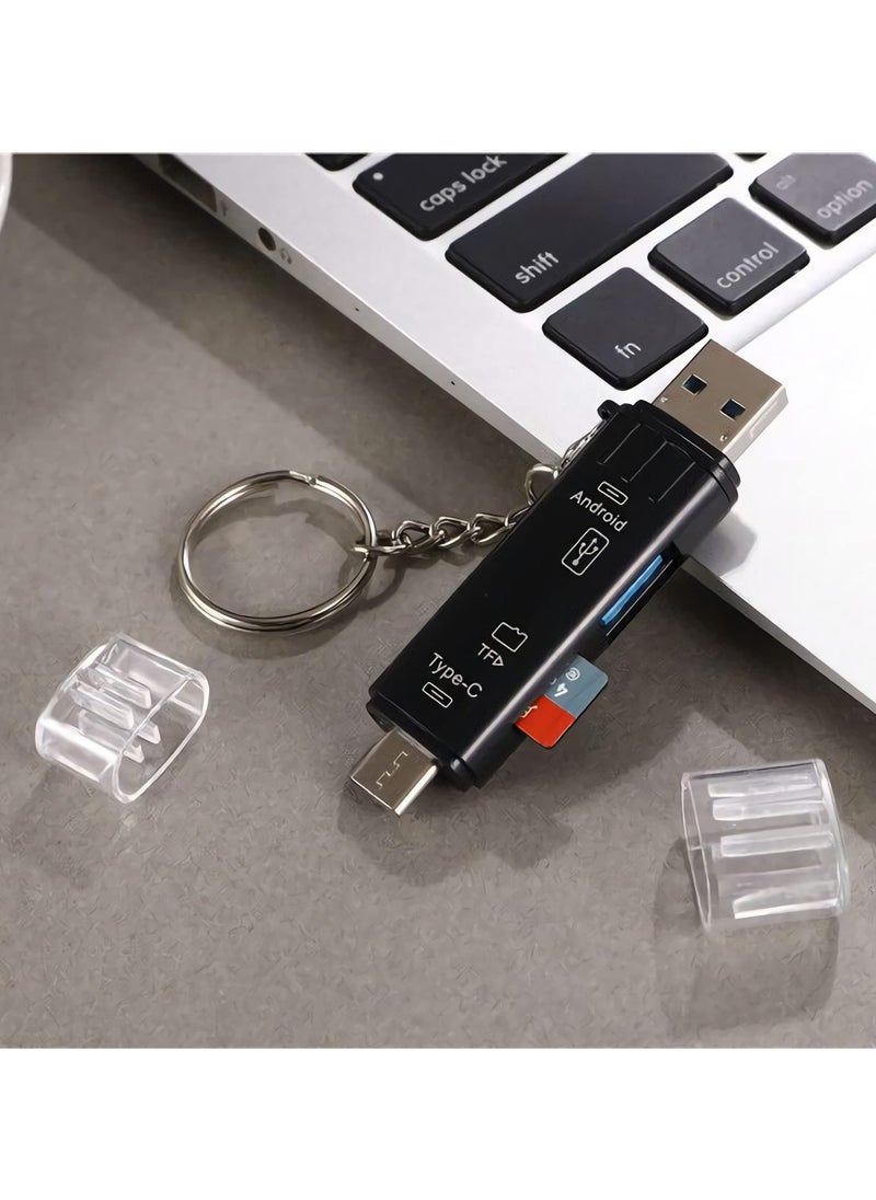 واي آند دي - 5-in-1 SD TF Card Reader, 3.1Type-c, Android Interface, Card, and USB 2.0 Reader Adapter for Laptop, Phone, Computers, Camera, Type-C Devices - Image 1
