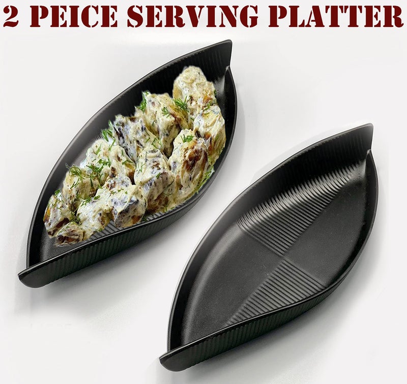 ZIDO (Pack of 2 Exclusive Multi Purpose Serving Platter for All Types of Snacks Like Noodles, Chilly Potato, Dhokla, Cookies, Pastries, Cutlet, Chaap, Paneer Tikka, Tandoori Items and as Your Wish - Image 5