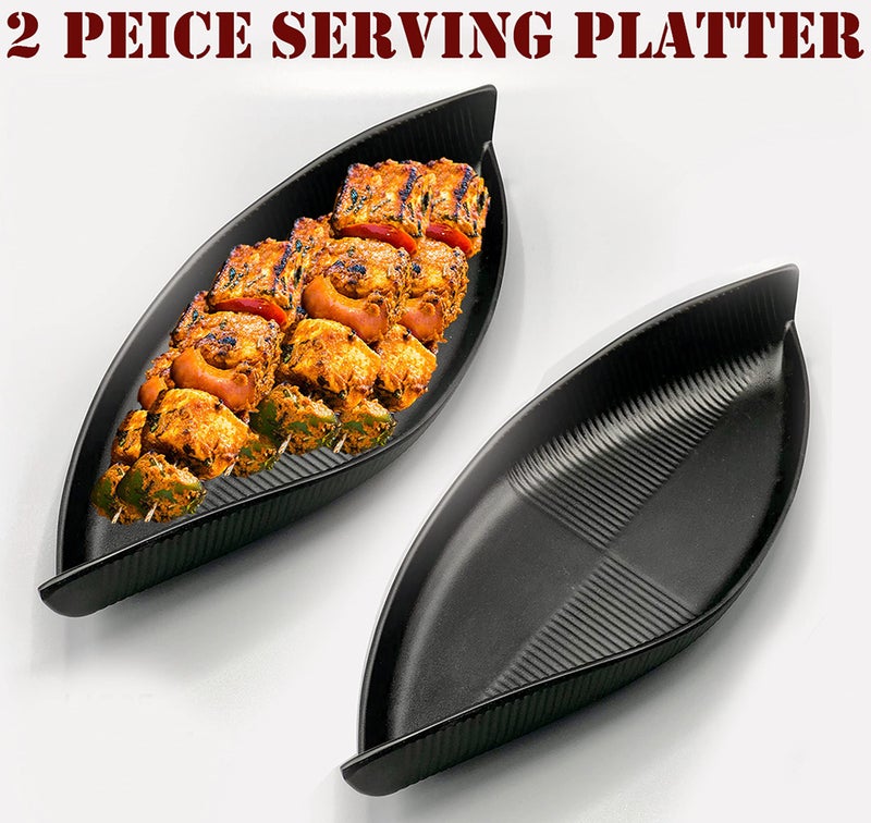 ZIDO (Pack of 2 Exclusive Multi Purpose Serving Platter for All Types of Snacks Like Noodles, Chilly Potato, Dhokla, Cookies, Pastries, Cutlet, Chaap, Paneer Tikka, Tandoori Items and as Your Wish - Image 2