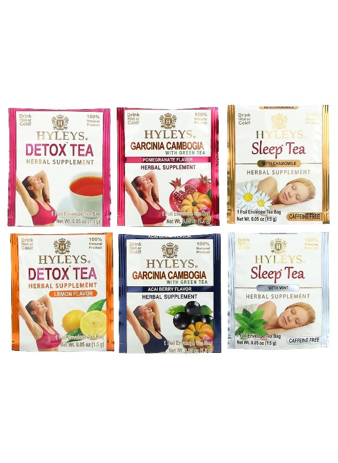 HYLEYS Tea - Hyleys Tea, 14 Days Detox Kit, Assorted, 42 Foil Envelope Tea Bags, 2.22 oz (63 g) - Image 1