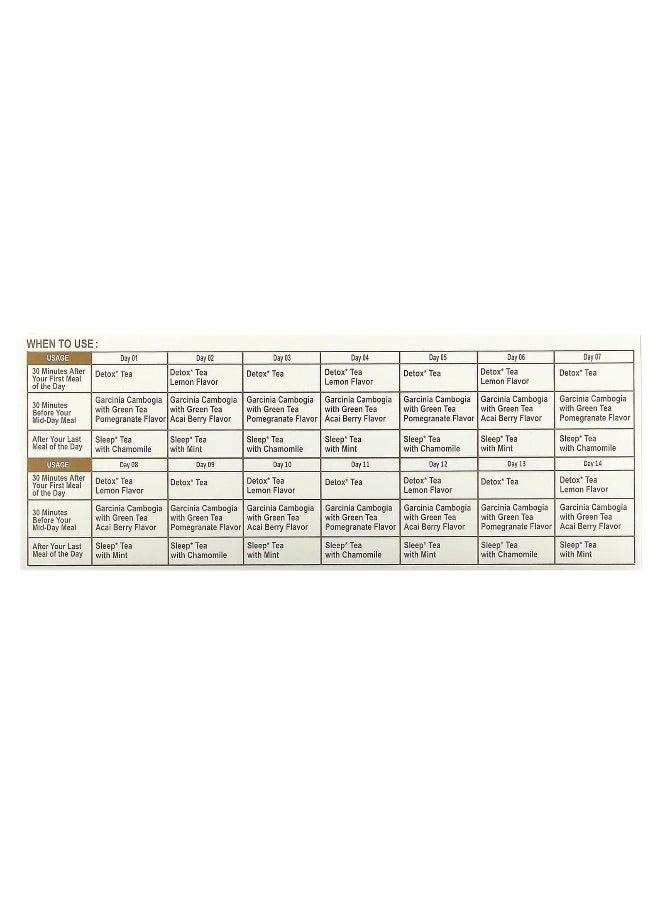 HYLEYS Tea - Hyleys Tea, 14 Days Detox Kit, Assorted, 42 Foil Envelope Tea Bags, 2.22 oz (63 g) - Image 1