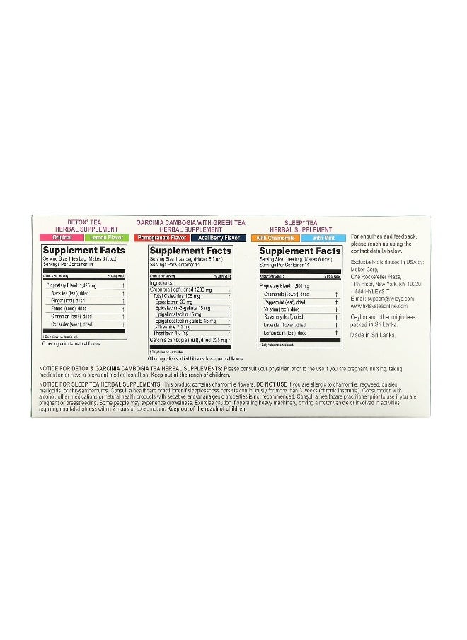 HYLEYS Tea - Hyleys Tea, 14 Days Detox Kit, Assorted, 42 Foil Envelope Tea Bags, 2.22 oz (63 g) - Image 1