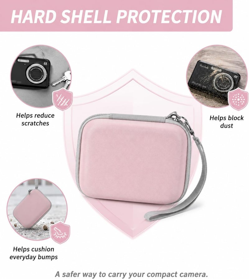 Grapsa Digital Camera Case for CAMKORY, Kodak Pixpro, VAHOIALD, Sony DSCW800/830, Canon PowerShot 180/190 - Pink - Image 5
