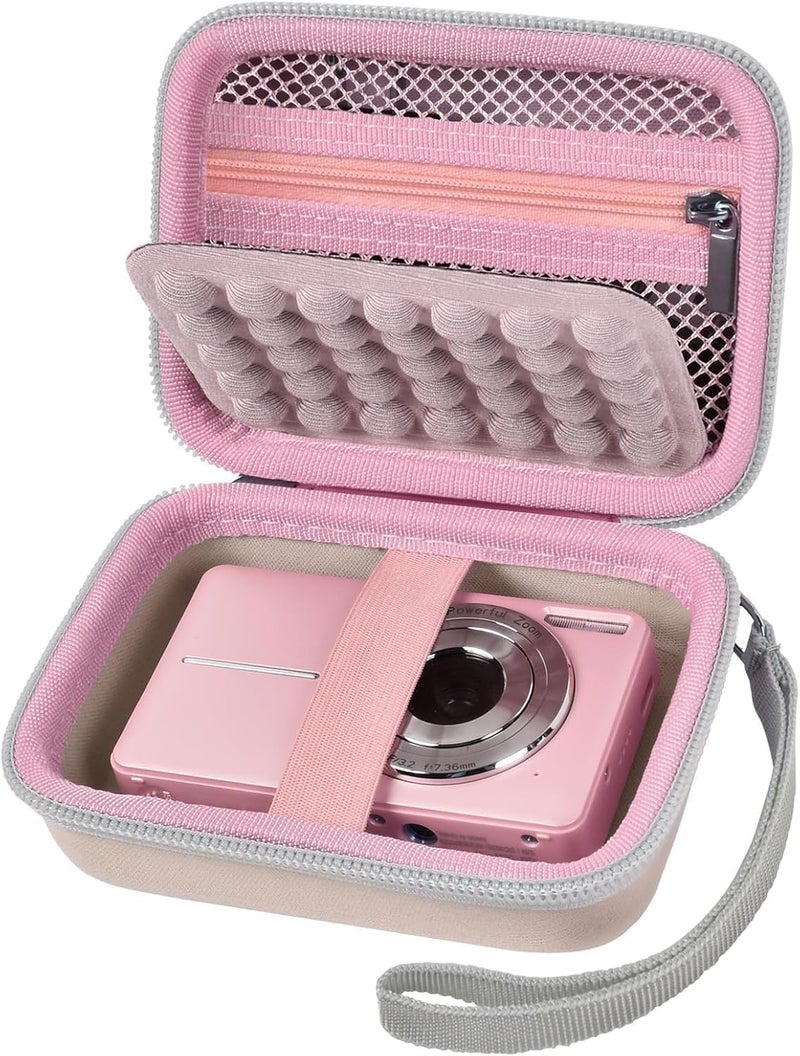 Grapsa Digital Camera Case for CAMKORY, Kodak Pixpro, VAHOIALD, Sony DSCW800/830, Canon PowerShot 180/190 - Pink - Image 1