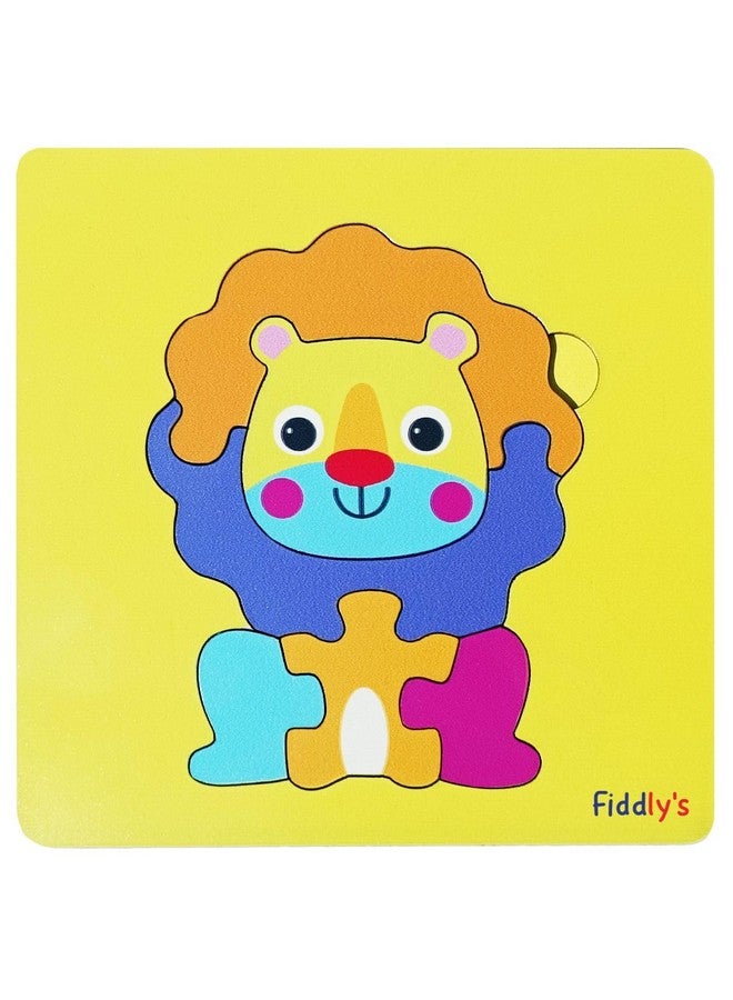 Fiddlys 3D Cute Cartoon Wooden Jigsaw Puzzles for Kids & Children (Pack of 4 Baby Transport + Animal) - Image 2