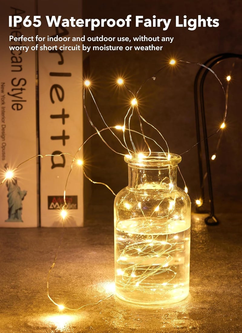 Brightown 24 Pack Fairy Lights Battery Operated - 7Ft 20 Led Mini String Lights Silver Wire Waterproof Firefly Starry DIY Lights for Bedroom Patio Wedding Party Christmas Decor (Warm White) - Image 5