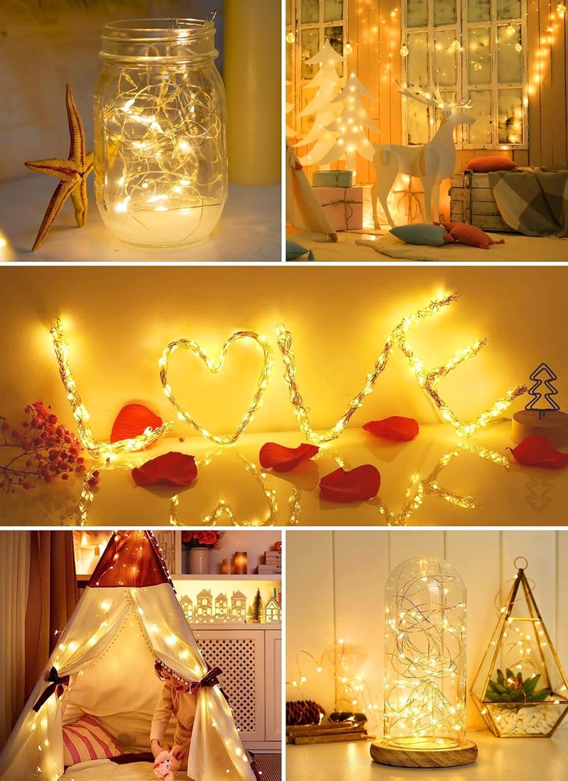 Brightown 24 Pack Fairy Lights Battery Operated - 7Ft 20 Led Mini String Lights Silver Wire Waterproof Firefly Starry DIY Lights for Bedroom Patio Wedding Party Christmas Decor (Warm White) - Image 4