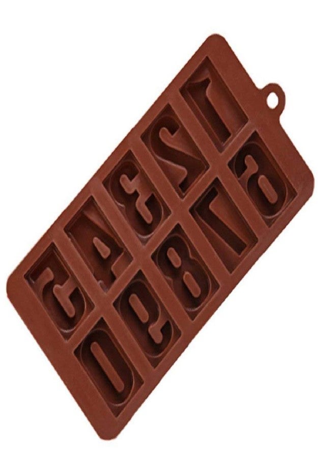 Abrazo Silicone 0 to 9 Digit Chocolate Jelly Candy Mold (Brown) - Image 2