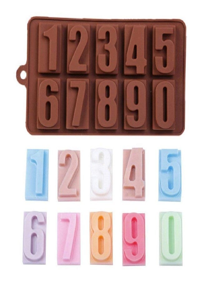 Abrazo Silicone 0 to 9 Digit Chocolate Jelly Candy Mold (Brown) - Image 5