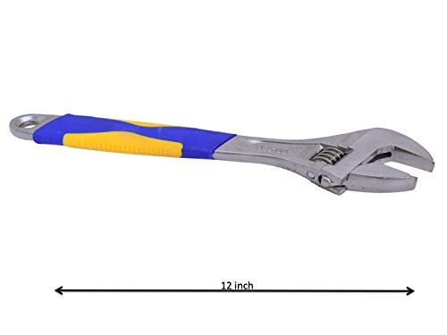 Jon Bhandari Tools 12 inch Adjustable Wrench – Heavy Duty Heat Treated Spanner with Laser Scale | Wide Jaw for Bolts, Nuts, Plumbing, Automotive, DIY, Industrial Use | Durable Rust Resistant Hand Tool - Image 3