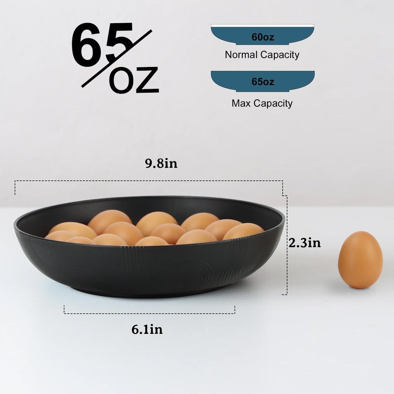 Wrova 10inch Wheat Straw Big Bowls Set of 6  Large Salad Bowls 65oz  Unbreakable Serving Bowls Microwave  Dishwasher Safe for restaurant  Big Plastic Bowls for CerealSalad  Classic Series - Image 2
