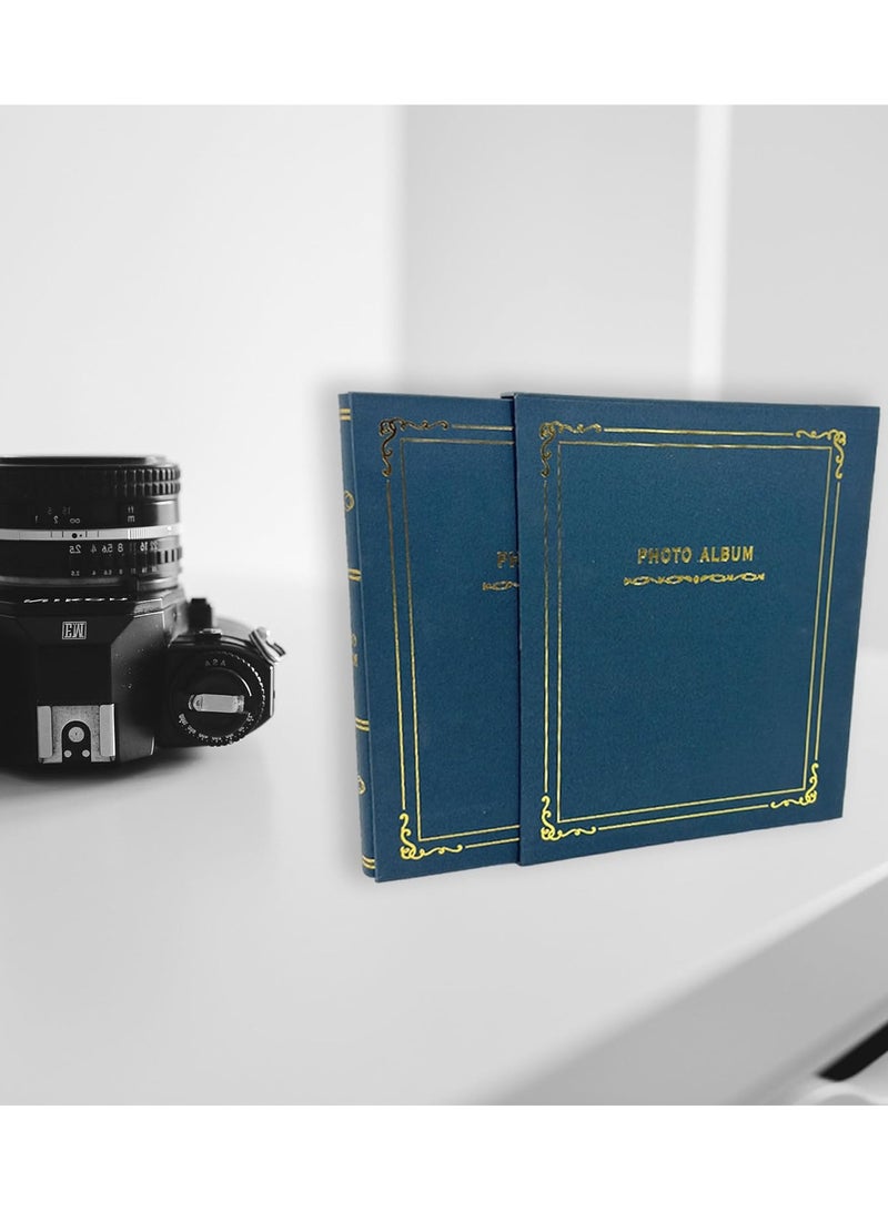 Decorhills Decorhills Photo Album Scrapbook with Slip in Cover, Premium Photo Organizer for Family, Weddings, Travel, and Special Memories, 8 Slots x 50 Pages, 400 Photo Slots, Photo Size 4x6 Inch - GreenBlue - Image 3
