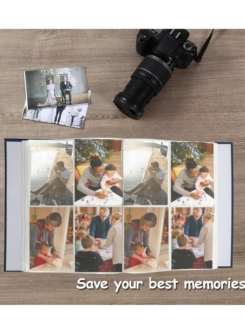 Decorhills Decorhills Photo Album Scrapbook with Slip in Cover, Premium Photo Organizer for Family, Weddings, Travel, and Special Memories, 8 Slots x 50 Pages, 400 Photo Slots, Photo Size 4x6 Inch - GreenBlue - Image 5