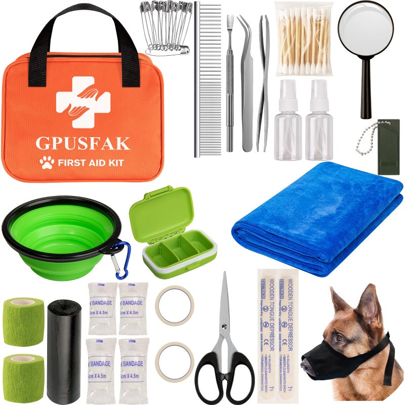 GPUSFAK Pet First Aid Kit for Dogs and Cats Pet Emergency Kit for Traveling Home