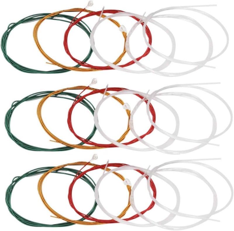 JYsun Colorful Classical Guitar Strings 3 full sets Clear Nylon for E-1st B-2nd G-3rd and Nylon Core Colorful Coated Copper Alloy Wound for D-4th A-5th E-6th - Image 1