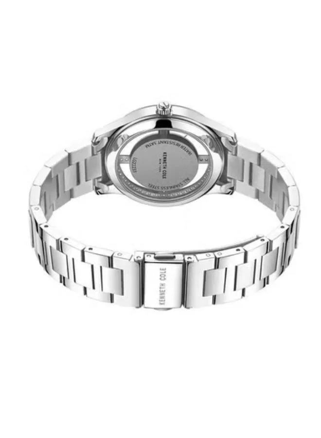 Kenneth Cole New York Modern Classic Black Dial Silver Stainless Steel Bracelet Analog Watch for Men 34mm