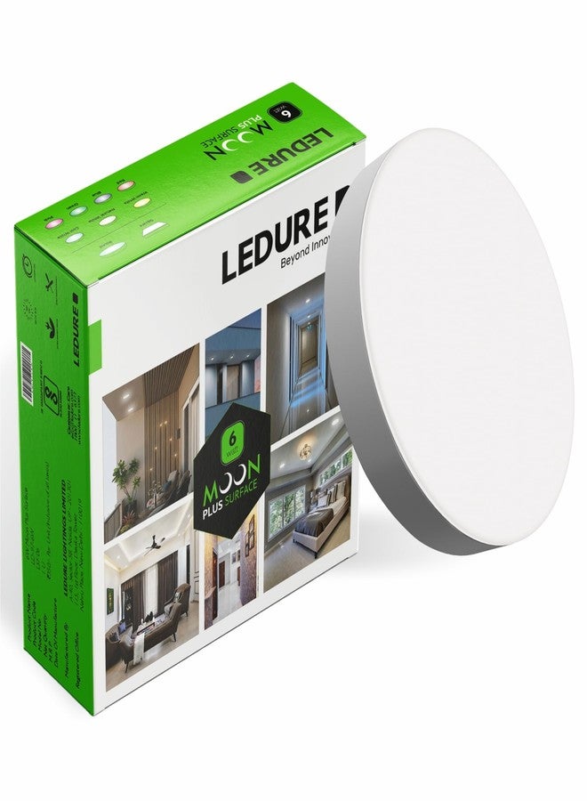LEDURE Moon Plus Round 6W Surface Downlight | Round LED Surface Mount Light| Cool White Pack of 1 - Image 1