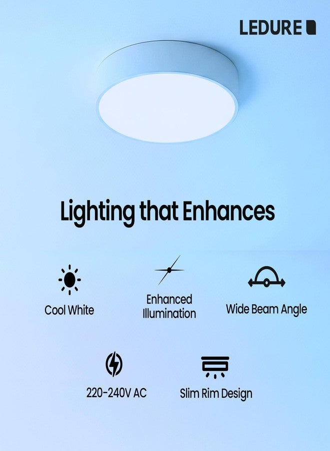 LEDURE Moon Plus Round 6W Surface Downlight | Round LED Surface Mount Light| Cool White Pack of 1 - Image 5