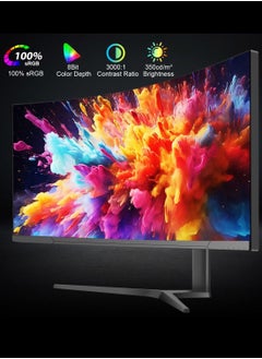 HILUKE 34" Curved WQHD 3440×1440 Gaming Monitor 165Hz, 1ms, 1500R, HDR 10, 100% sRGB PC Screen, AMD Free-Sync Premium/G-Sync Compatible, 2 x DispalyPort 1.4 & HDMI 2.0, Height/Tilt Adjustable Stand, Black  - Image 4
