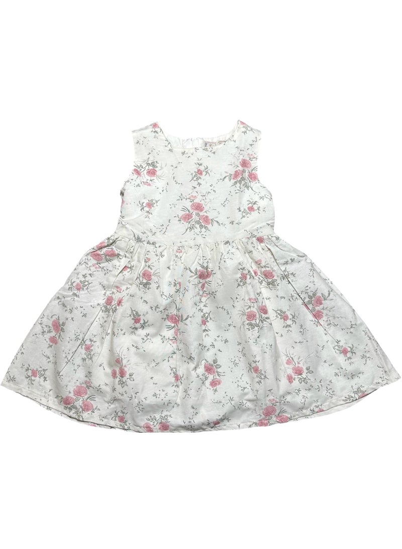 فستان بناتي مبطن من الداخل بلا أكمام برقبة دائرية - Image 2