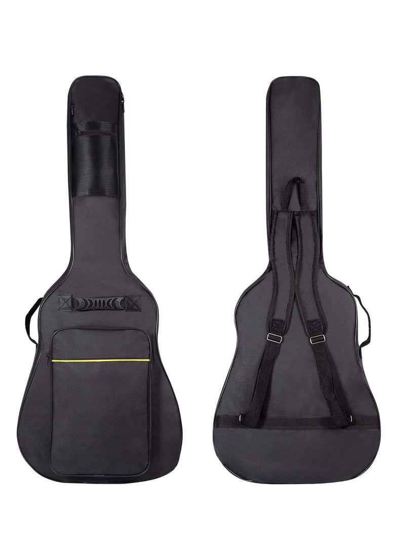 Mike Music 40/41 Inch Acoustic Guitar Bag 0.3 Inch Thick Padding Waterproof Dual Adjustable Shoulder Strap Guitar Case Gig Bag with Back Hanger Loop (40/41 Inch Dual Adjustable Shoulder Strap Plus cot, Black)  - Image 1