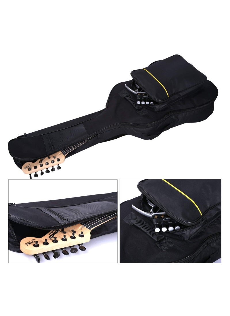 Mike Music 40/41 Inch Acoustic Guitar Bag 0.3 Inch Thick Padding Waterproof Dual Adjustable Shoulder Strap Guitar Case Gig Bag with Back Hanger Loop (40/41 Inch Dual Adjustable Shoulder Strap Plus cot, Black)  - Image 5