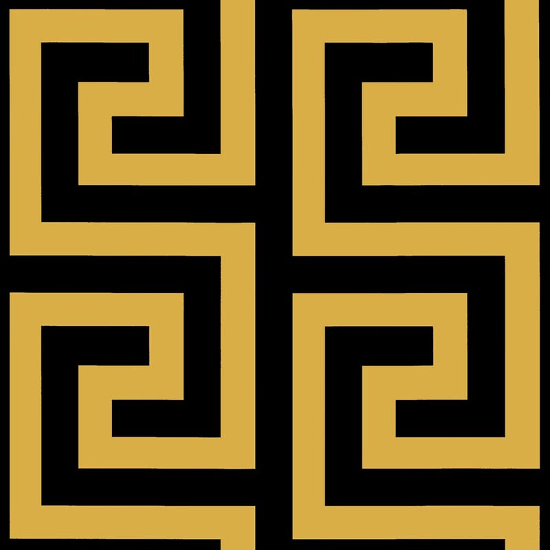 JZHOME 8626 Greek Key Peel and Stick Wallpaper 177 98ft BlackYellow Geometric Maze Removable Self Adhesive Contact Paper Shelf Drawer Liner Vinyl Film for Furniture Home Wall Decor