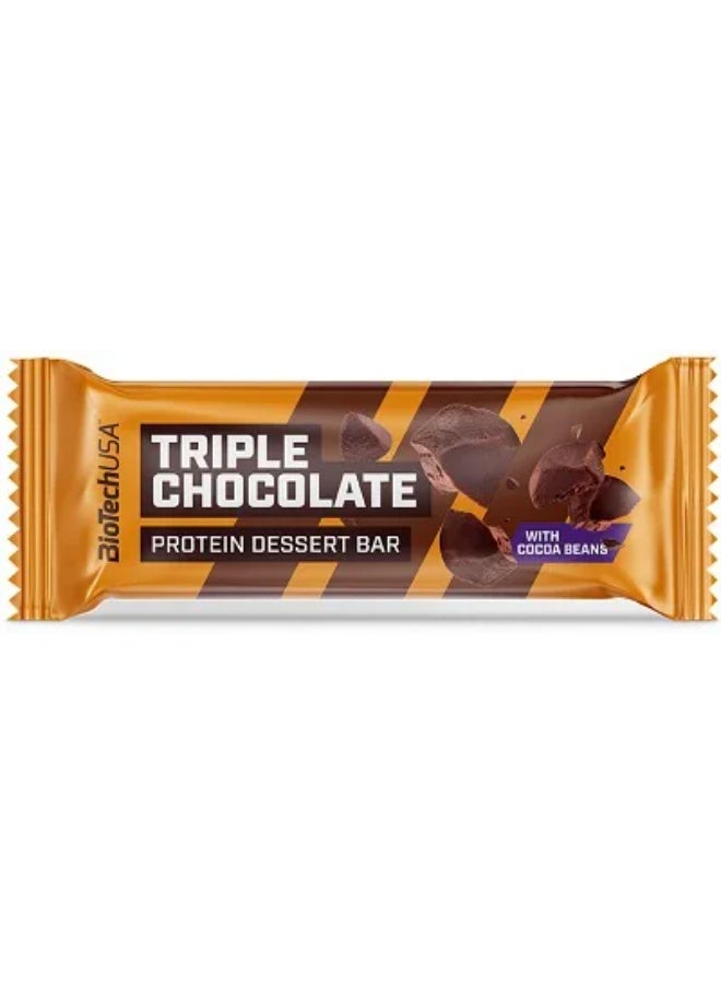 BioTechUSA Protein Dessert Bar 50g, pack of 20 | TRIPLE CHOCOLATE | Gluten and palm oil free protein bar - Image 1