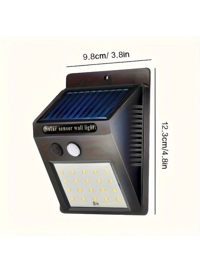 4 قطع أضواء خارجية تعمل بالطاقة الشمسية مع حساس حركة 20 لمبة إضاءة أمنية فلودلايت IP44 3 أوضاع - Image 3