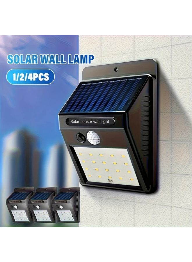 4 قطع أضواء خارجية تعمل بالطاقة الشمسية مع حساس حركة 20 لمبة إضاءة أمنية فلودلايت IP44 3 أوضاع - Image 2