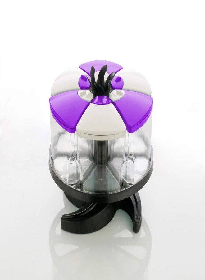 Dcloud Hub 360 Degree Revolving Round Shape Transparent Pack of Jar Spice Rack/Container (Purple, 1 Layer Spice Rack) - Image 2